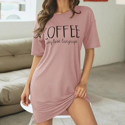 Womens Polyester Elastane Short Sleeve Nightdress S to XL