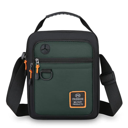Men's Mini Oxford Messenger Bag with Zipper Closure and Polyester Lining