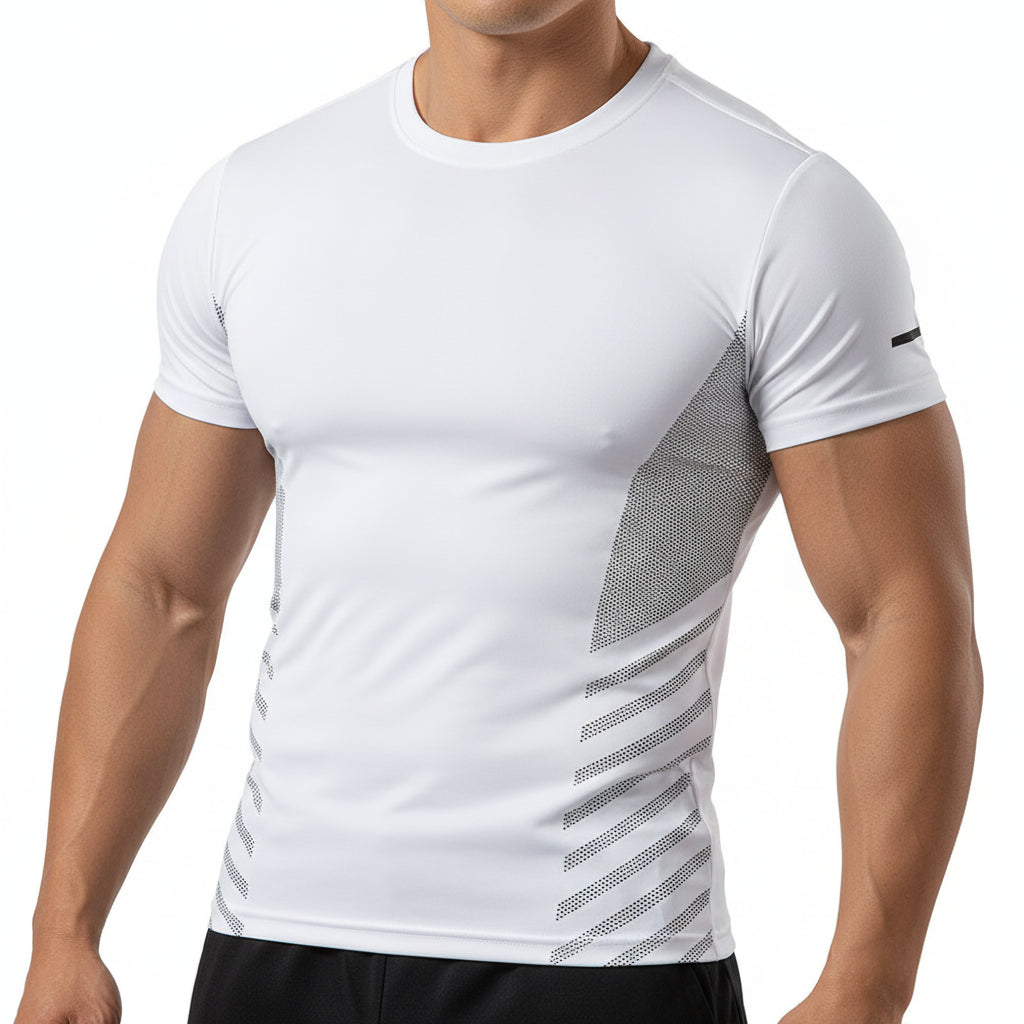 Mens Ice Silk Running T-Shirt | Quick Dry Breathable Reflective Gym Top