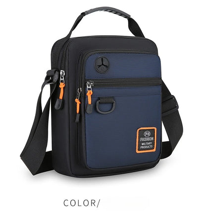 Men's Mini Oxford Messenger Bag with Zipper Closure and Polyester Lining