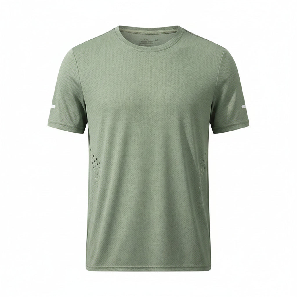 Mens Quick Dry Hiking T-Shirt Breathable Summer Sports Tee Polyester Gym