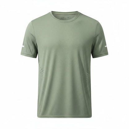 Mens Quick Dry Hiking T-Shirt Breathable Summer Sports Tee Polyester Gym