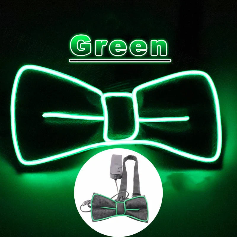 Light-Up LED Suspenders & Bow Tie Set – Adjustable Glowing Party Braces for Kids & Adults