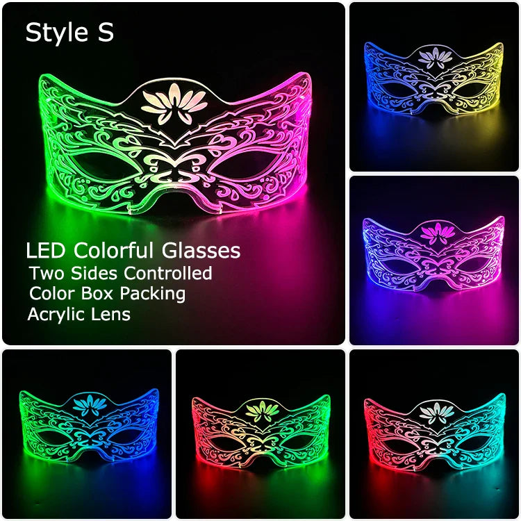 LED Light-Up Party Glasses – Acrylic Luminous Shades for Festivals, KTV, Bar & Stage Performances | Unisex for Adults & Kids