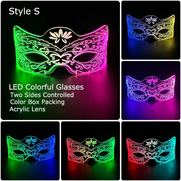 LED Light-Up Party Glasses – Acrylic Luminous Shades for Festivals, KTV, Bar & Stage Performances | Unisex for Adults & Kids