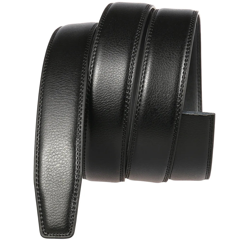 Unisex Thin Leather Belt Strap Without Buckle 3.1cm 110–130cm