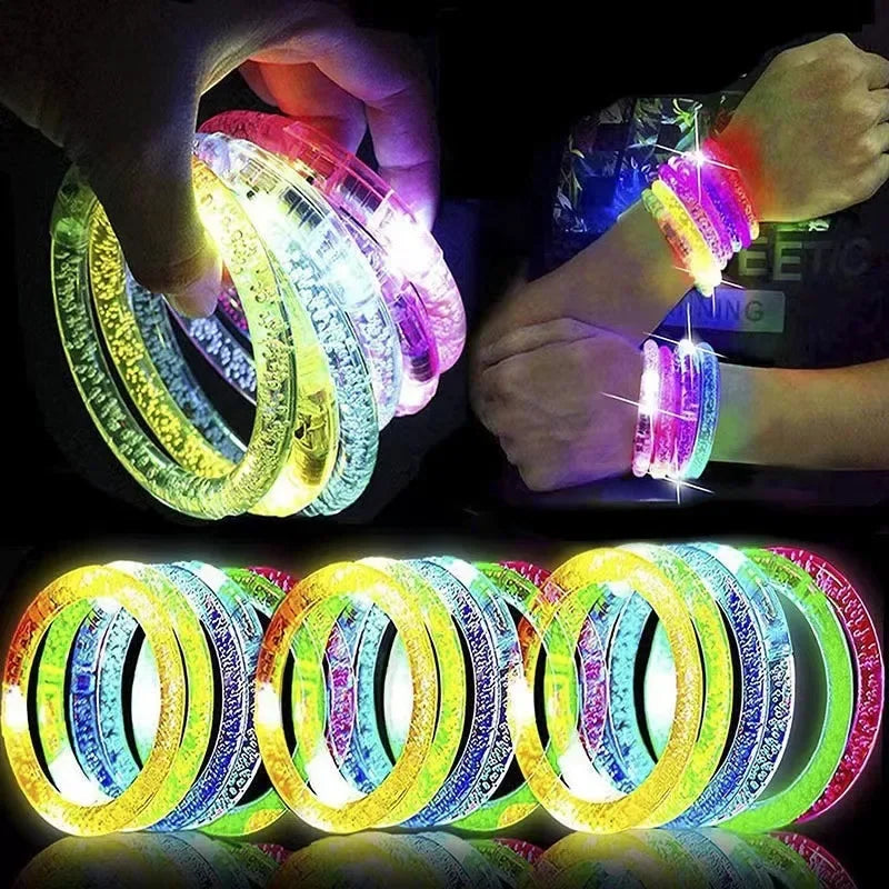 1–100PCS LED Glow Bracelets – Light-Up Bands for Halloween, Concerts, Parties & Holiday Decorations