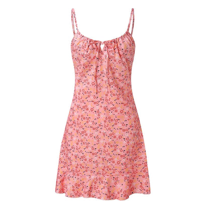 Women's Printed Mini Camisole Dress Strapless Fit Flare Summer Beach