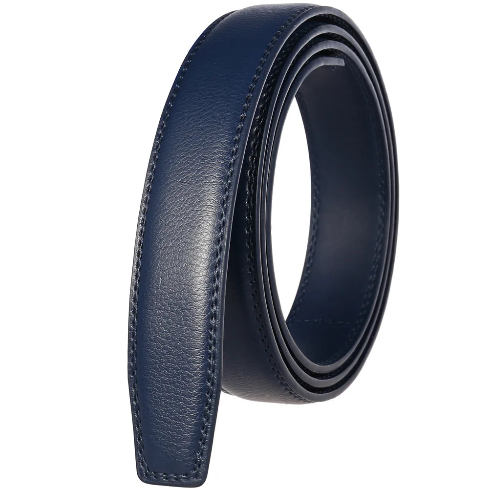 Unisex Thin Leather Belt Strap Without Buckle 3.1cm 110–130cm