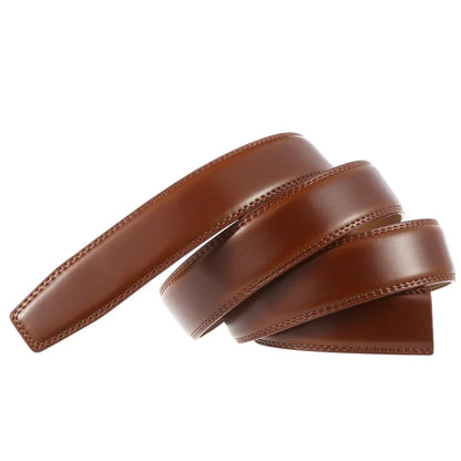 Mens Cowhide Genuine Split Leather Belt Strap No Buckle for Automatic Buckle
