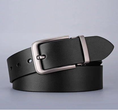 Men's Plus Size Faux Leather Belt Alloy Pin Buckle 3.3cm Black 120–140cm