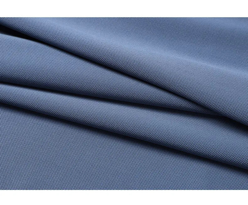 Seamless High-end Polo Shirt for Men's Business Thin Half Sleeved Solid Lapel Short Sleeved Men's Shirt Polo Shirt - QHA UK