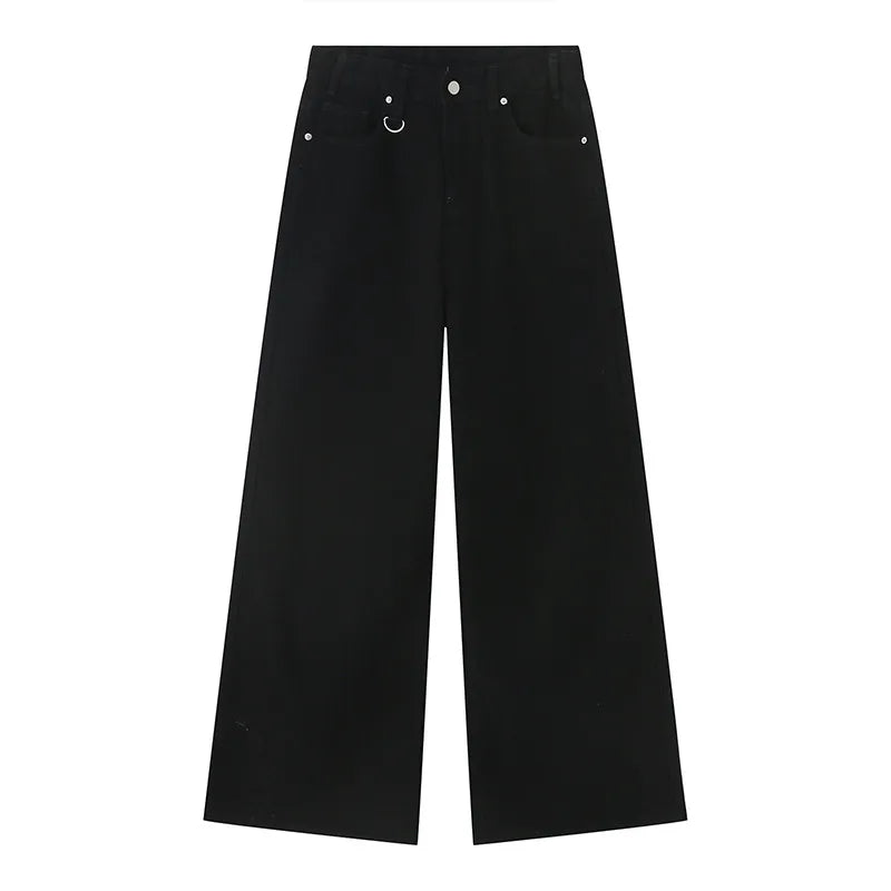 IEFB Summer Men's Denim Pants Old Blue Washed Male Jeans Straight Casual Menwear Loose Wide Leg Trousers New Fashion 9C354