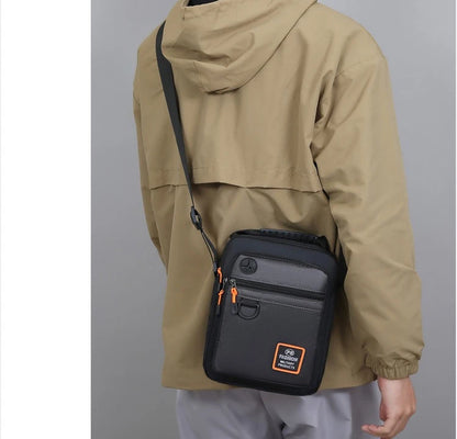 Men's Mini Oxford Messenger Bag with Zipper Closure and Polyester Lining