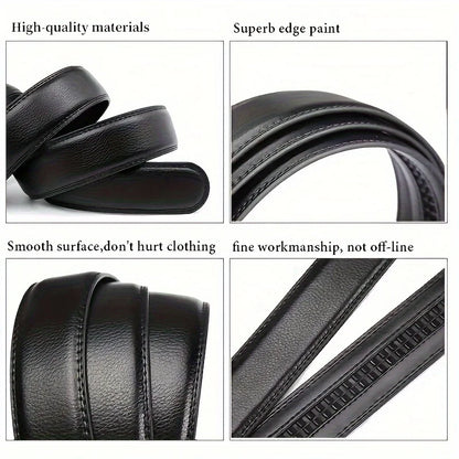 Black leather belt with close-up details on a white background