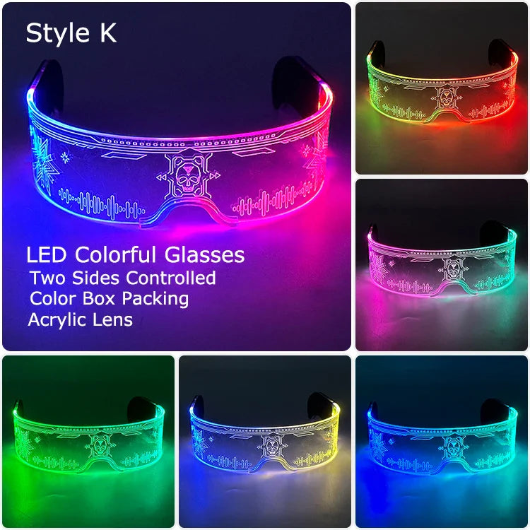 LED Light-Up Party Glasses – Acrylic Luminous Shades for Festivals, KTV, Bar & Stage Performances | Unisex for Adults & Kids