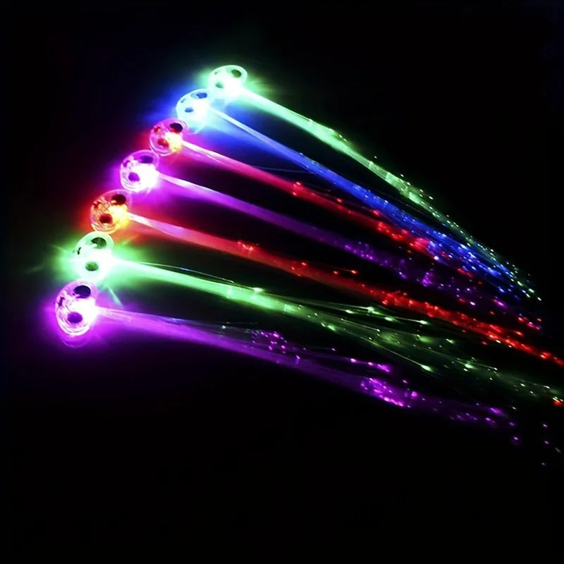 10PCS LED Fibre Optic Hair Clips – Light-Up Glow Barrettes for Parties, Bars & Night Events | Glow-in-the-Dark Hair Pins
