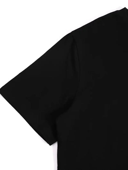 Mens Cotton Triangle Print Short Sleeve Crew Neck T Shirt S 3XL
