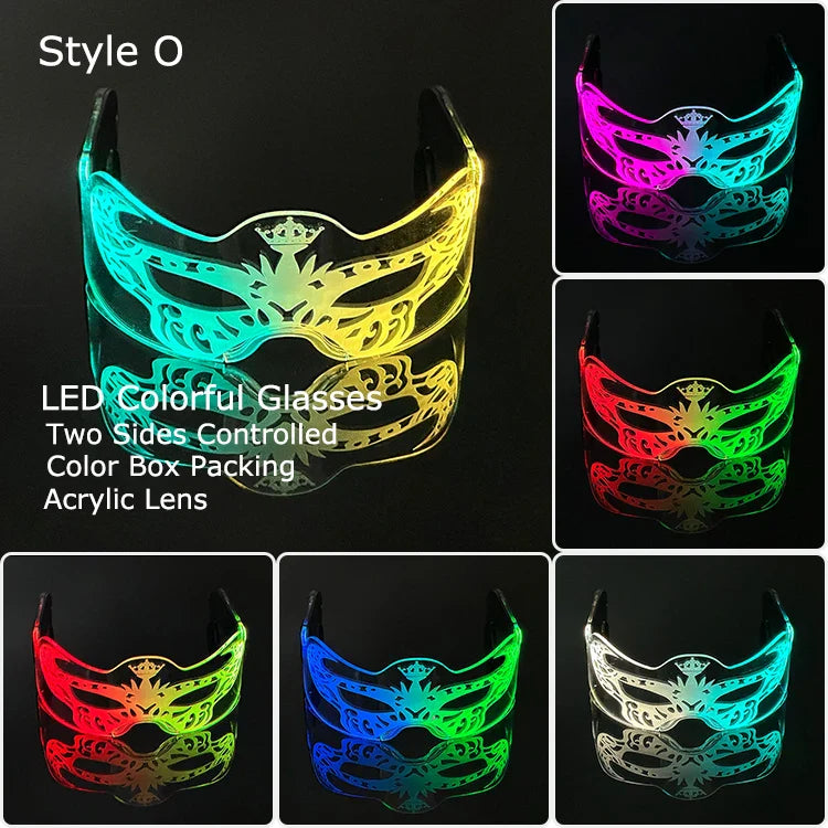 LED Light-Up Party Glasses – Acrylic Luminous Shades for Festivals, KTV, Bar & Stage Performances | Unisex for Adults & Kids