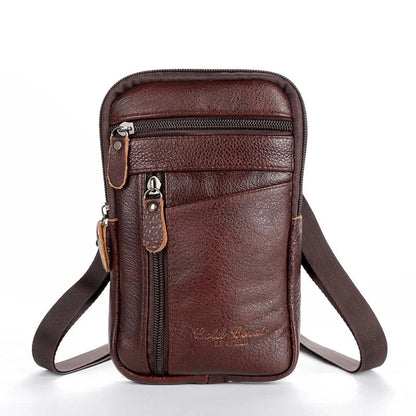 Mens Genuine Leather Phone Pouch Belt Bag Waist Crossbody Travel Wallet Case - QHA UK