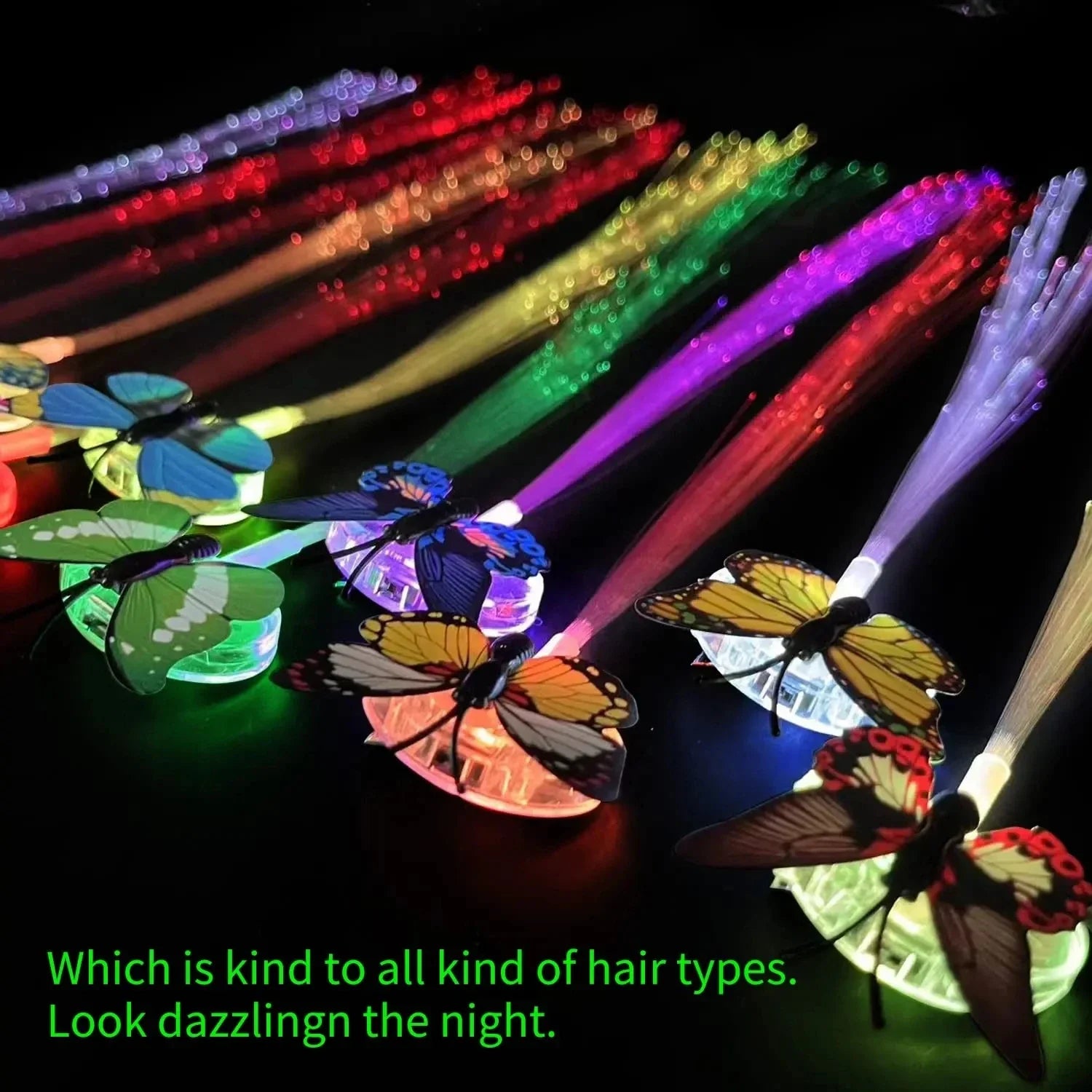 LED Fibre Optic Hair Clips – Light-Up Flash Braids & Luminous Hair Barrettes for Birthdays, Weddings, Parties & Carnivals