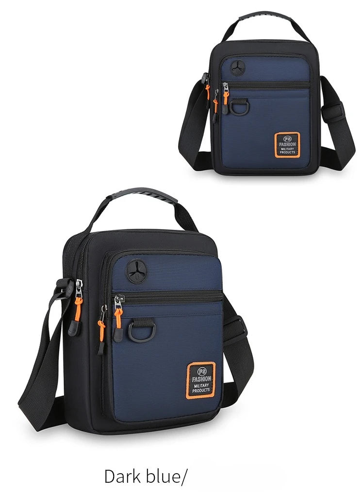 Men's Mini Oxford Messenger Bag with Zipper Closure and Polyester Lining