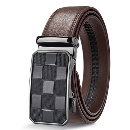 Mens Genuine Leather Automatic Belt 35mm Black Brown Adjustable