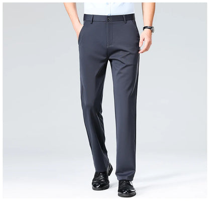 Mens Slim Fit Formal Trousers Stretch Smart Business Suit Pants - QHA UK