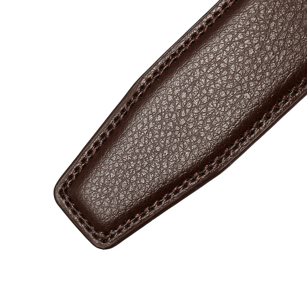 Unisex Thin Leather Belt Strap Without Buckle 3.1cm 110–130cm