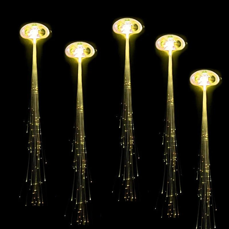 10PCS LED Fibre Optic Hair Clips – Light-Up Glow Barrettes for Parties, Bars & Night Events | Glow-in-the-Dark Hair Pins