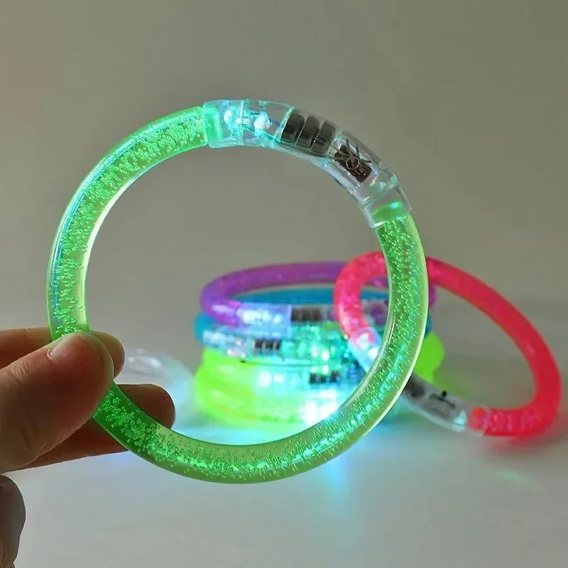 1–100PCS LED Glow Bracelets – Light-Up Bands for Halloween, Concerts, Parties & Holiday Decorations