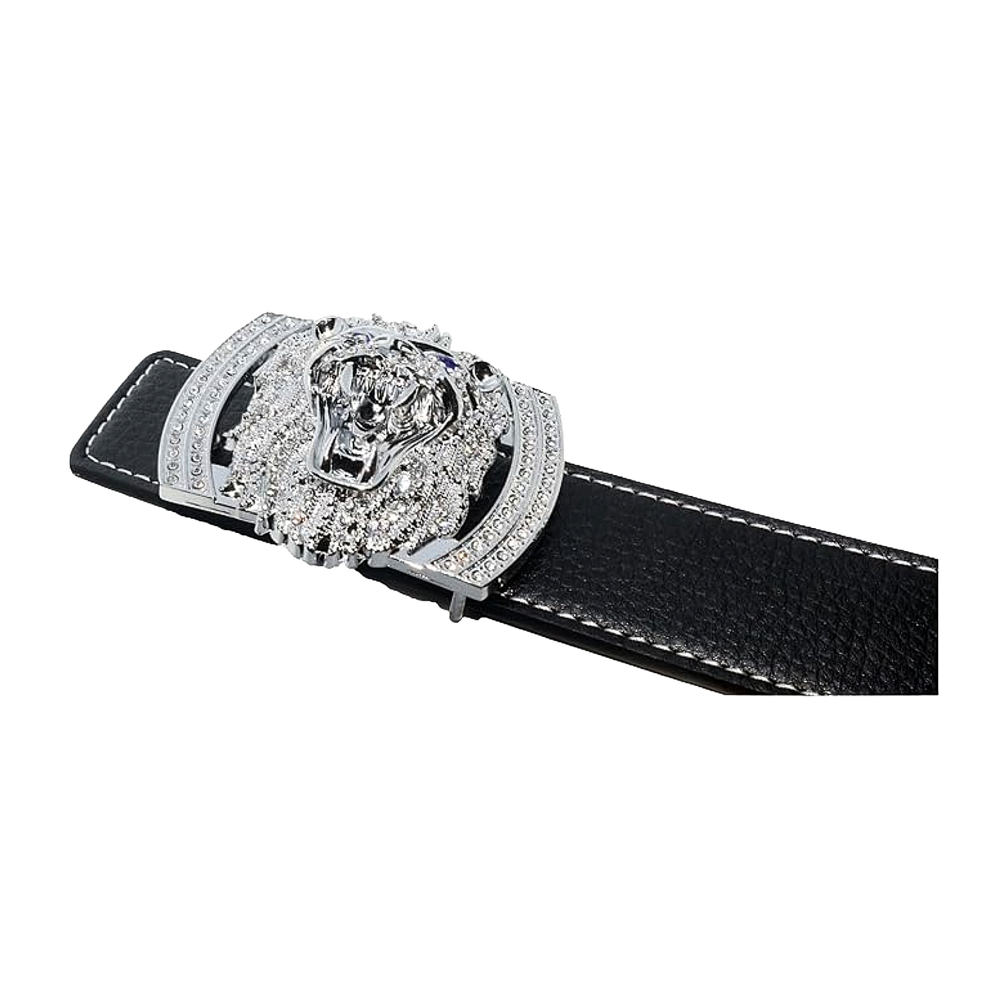 QHA Men's Designer Lion Buckle Leather Belt – 38mm, Statement Waist Belt Q3-01 - additional view 27