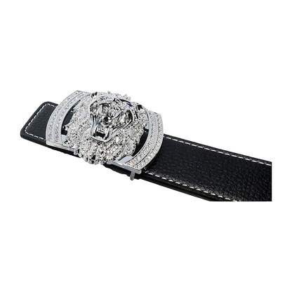 QHA Men's Designer Lion Buckle Leather Belt – 38mm, Statement Waist Belt Q3-01 - additional view 27