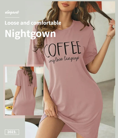 Womens Polyester Elastane Short Sleeve Nightdress S to XL