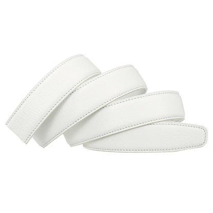Men's Leather Belt Strap Without Buckle — Slim 3cm Cowhide Replacement Strap