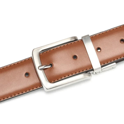 Men's Cowskin Leather Double-Sided Belt Rotating Buckle 105–125cm