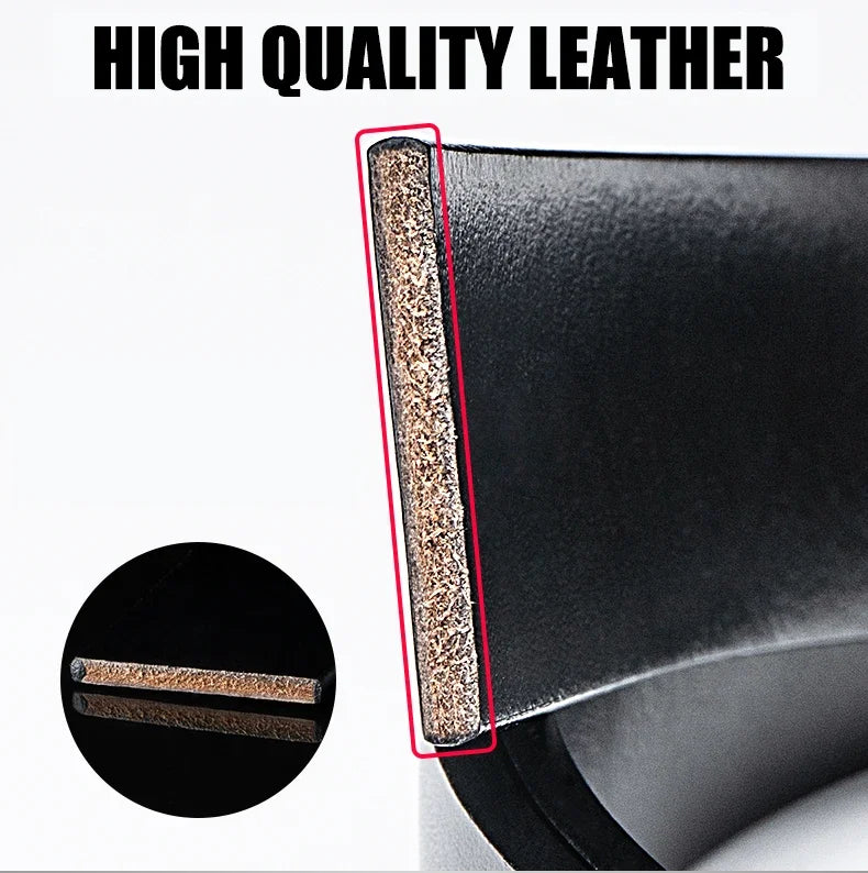 Mens Genuine Leather Ratchet Belt Strap 3.5cm No Buckle Black Brown