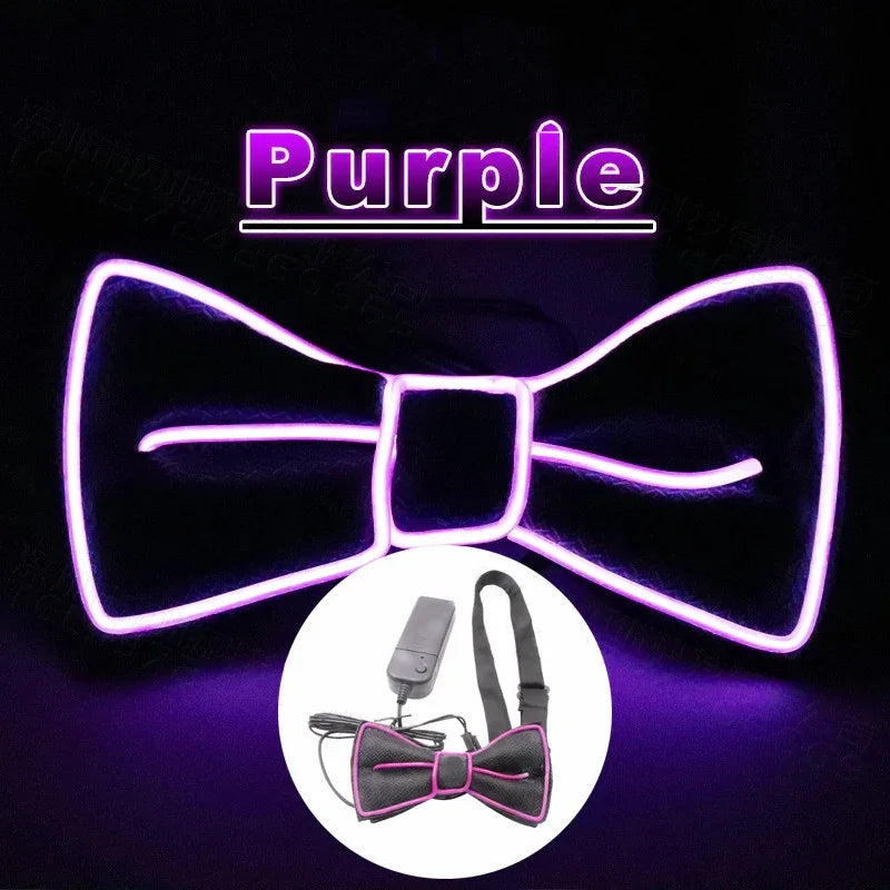 Light-Up LED Suspenders & Bow Tie Set – Adjustable Glowing Party Braces for Kids & Adults