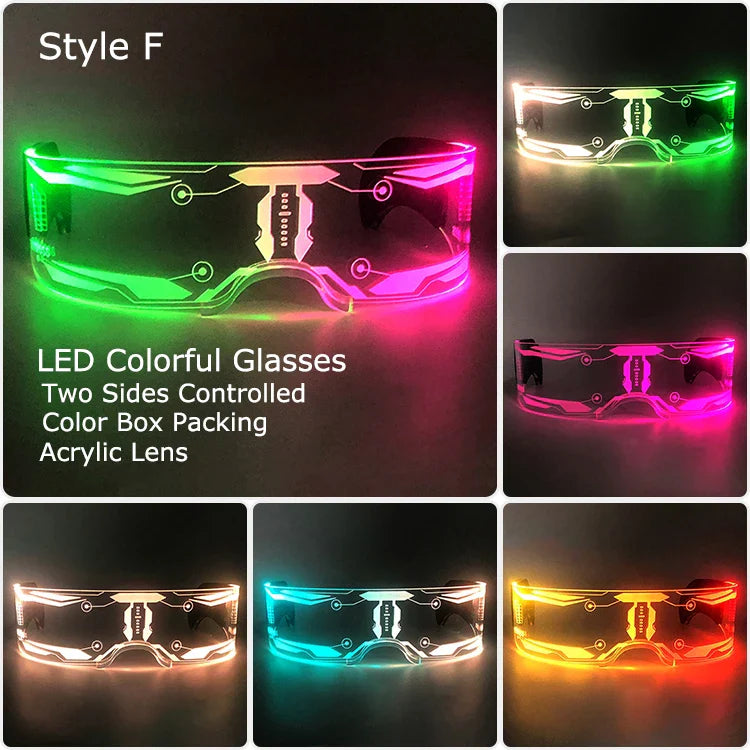 LED Light-Up Party Glasses – Acrylic Luminous Shades for Festivals, KTV, Bar & Stage Performances | Unisex for Adults & Kids