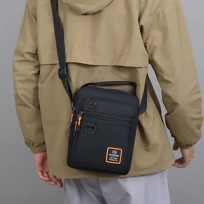 Men's Mini Oxford Messenger Bag with Zipper Closure and Polyester Lining