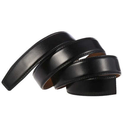 Mens Cowhide Genuine Split Leather Belt Strap No Buckle for Automatic Buckle
