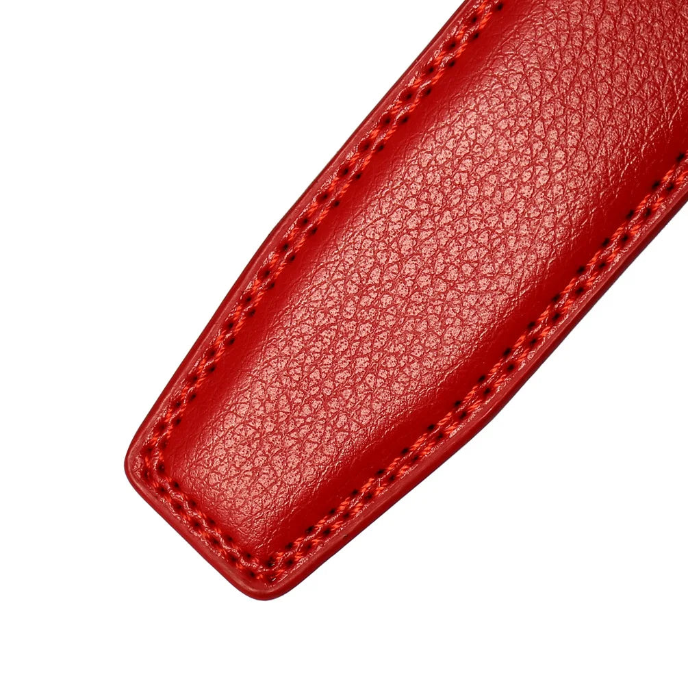 Unisex Thin Leather Belt Strap Without Buckle 3.1cm 110–130cm