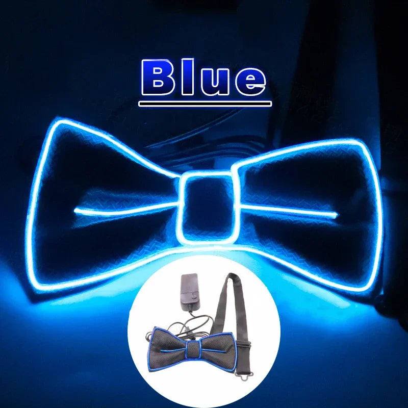Light-Up LED Suspenders & Bow Tie Set – Adjustable Glowing Party Braces for Kids & Adults