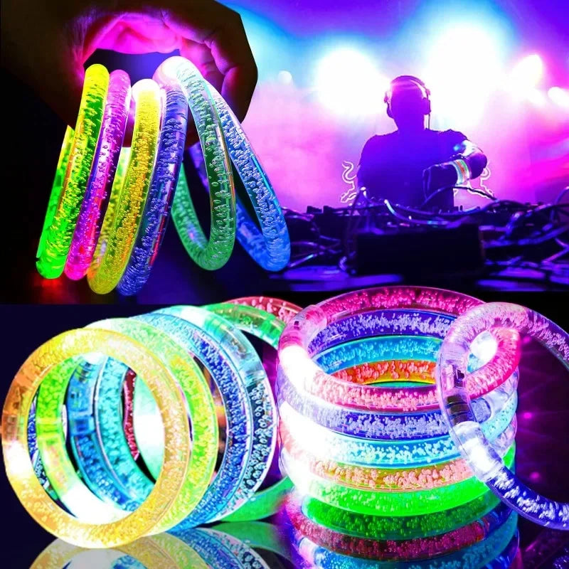 1–100PCS LED Glow Bracelets – Light-Up Bands for Halloween, Concerts, Parties & Holiday Decorations