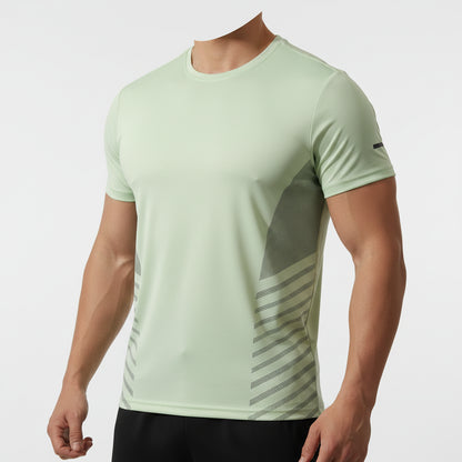 Mens Ice Silk Running T-Shirt | Quick Dry Breathable Reflective Gym Top