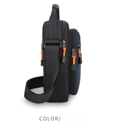 Men's Mini Oxford Messenger Bag with Zipper Closure and Polyester Lining