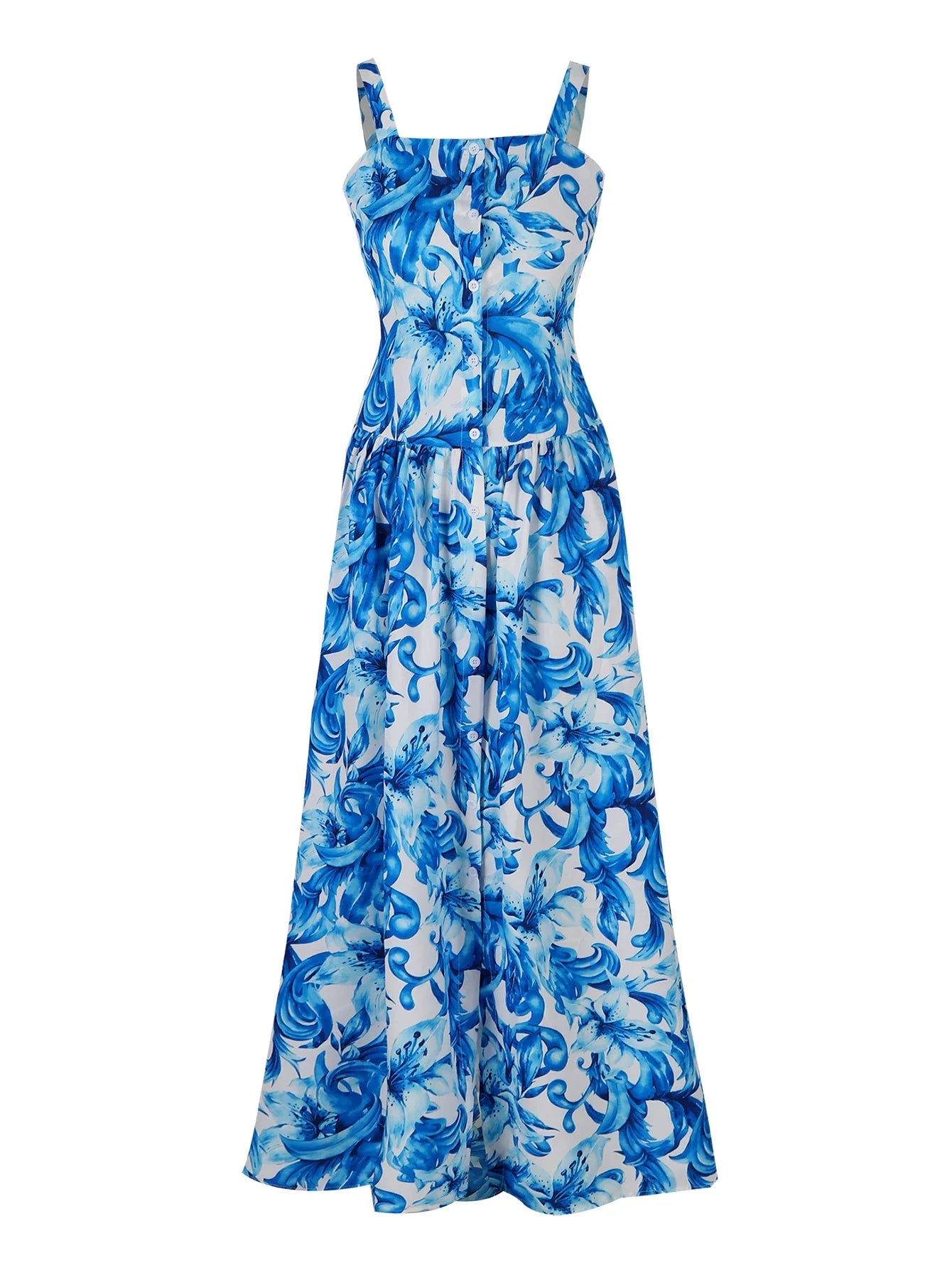 Chica Bandage Print Maxi Dresses – Elegant A-Line Summer Party & Beachwear for Women