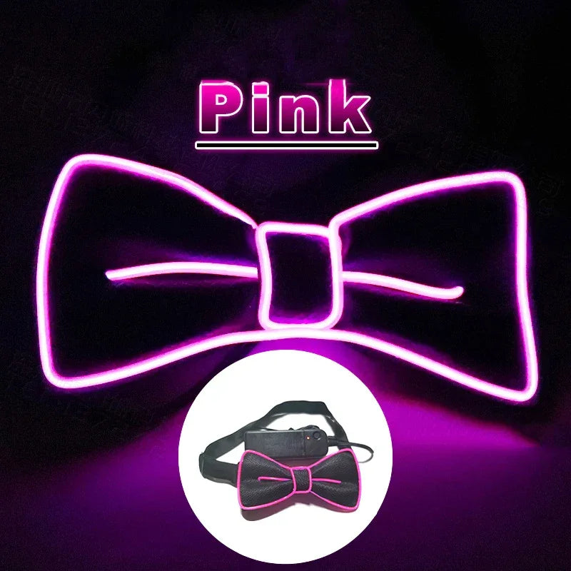 Light-Up LED Suspenders & Bow Tie Set – Adjustable Glowing Party Braces for Kids & Adults