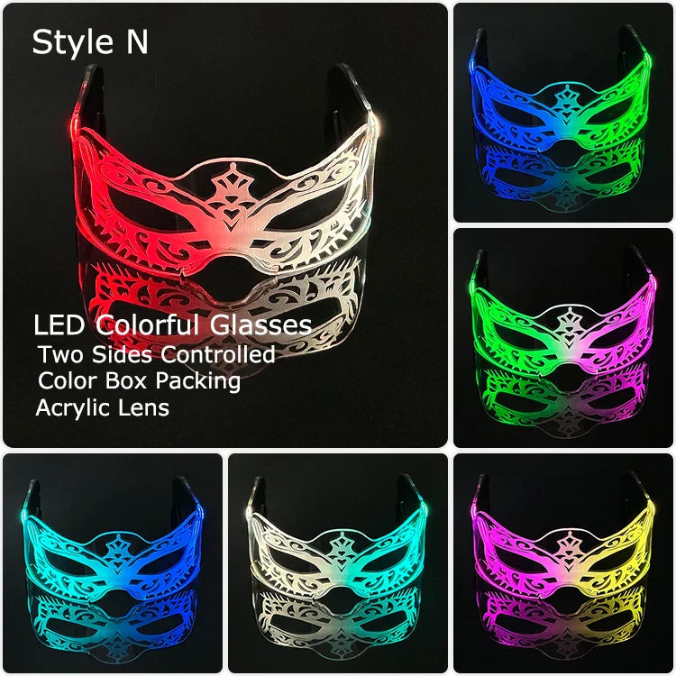 LED Light-Up Party Glasses – Acrylic Luminous Shades for Festivals, KTV, Bar & Stage Performances | Unisex for Adults & Kids