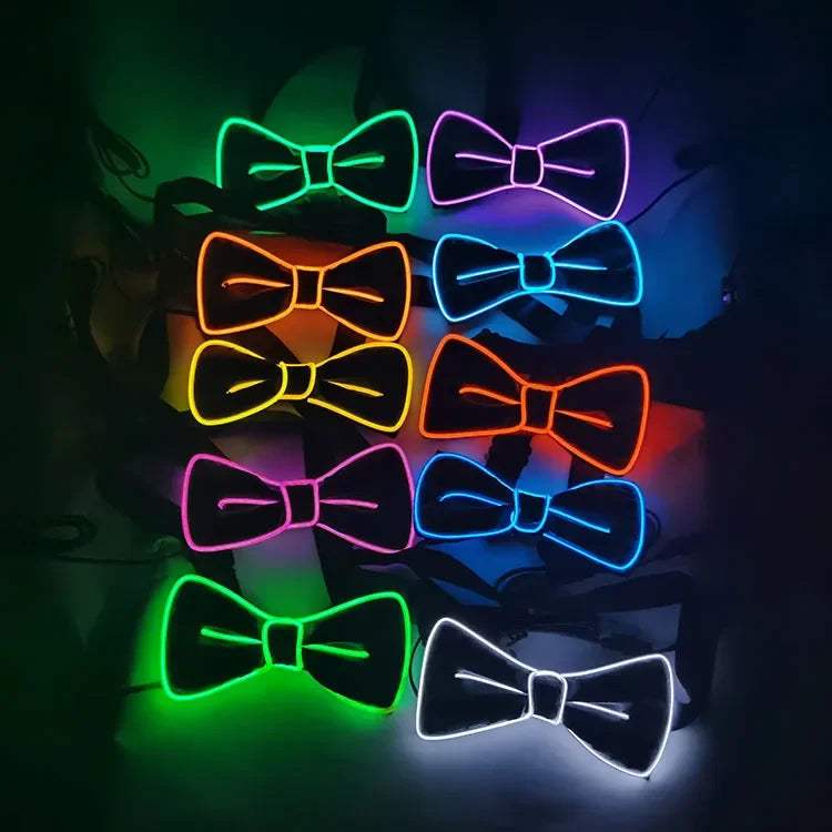 Light-Up LED Suspenders & Bow Tie Set – Adjustable Glowing Party Braces for Kids & Adults